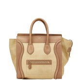 セリーヌ ラゲージ ミニショッパー ハンドバッグ ベージュ ブラウン レザー レディース CELINE 【中古】